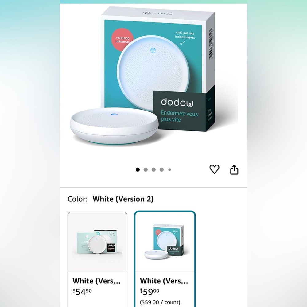Dodow Sleep Aid Device in White